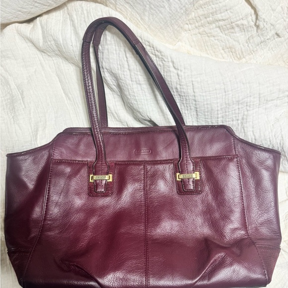 Coach Handbags - Coach Deep Burgundy Leather Tote